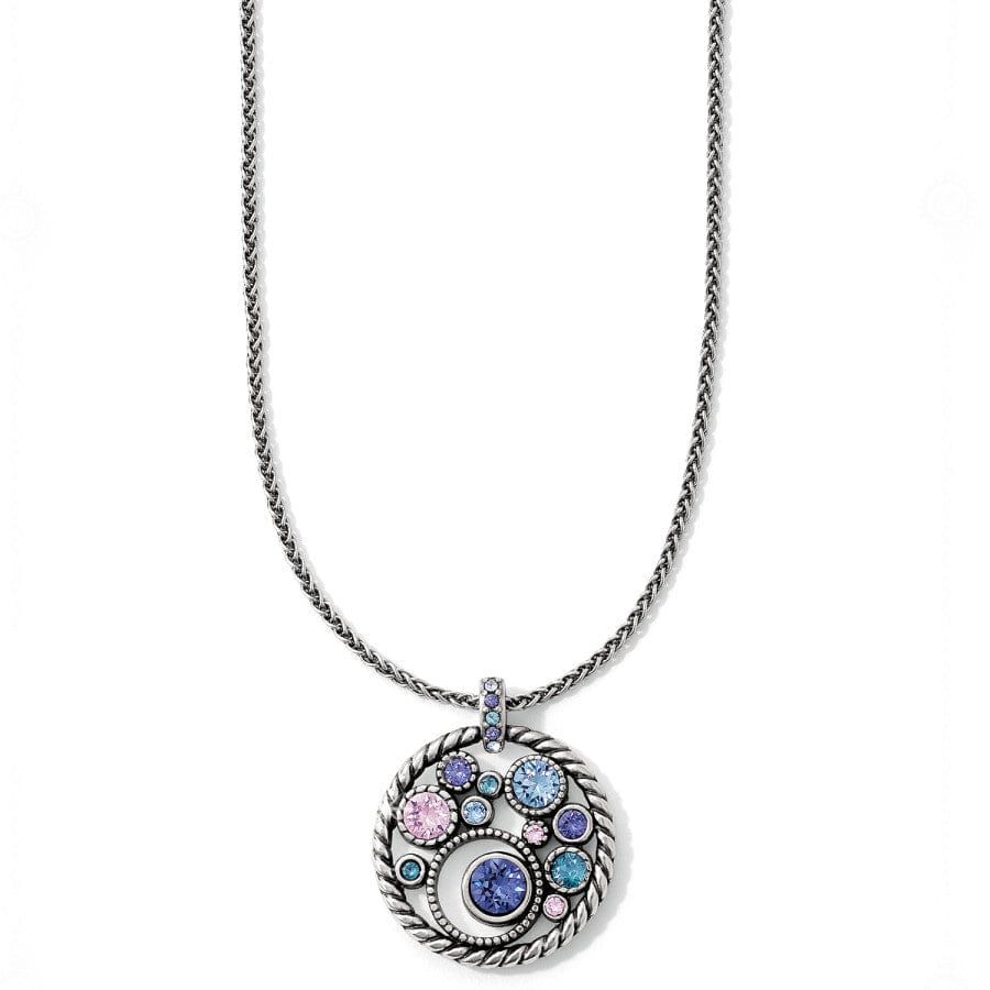 Halo Necklace in silver-tanzanite